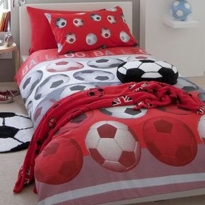 Catherine Lansfield Football Double Duvet Set Red