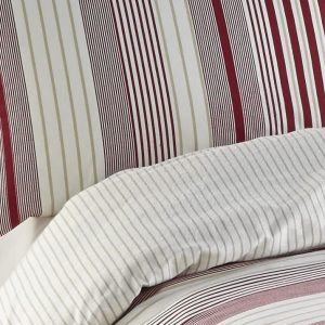 Red Stripe, Flannelette Single Bedding, 100% Brushed Cotton – Plymouth