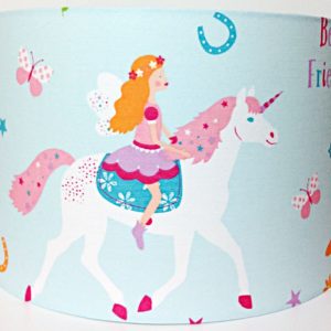 Magical Unicorn Large Fabric Light Shade – Pink