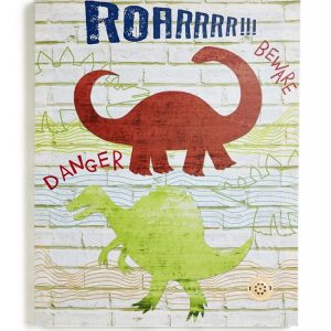 Dino Doodles, Dinosaur Canvas with Sound Function 40 x 50 cm