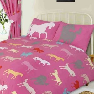 Pink Horses Toddler Bedding