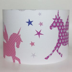 Unicorns and Stars Large Fabric Light Shade