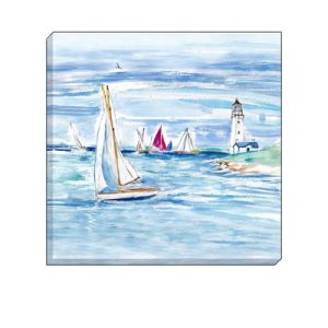 Watercolour Sailing Boats Canvas Art 40 x 40 cm