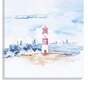 Lighthouse Beach Canvas Art, 40 x 40 cm