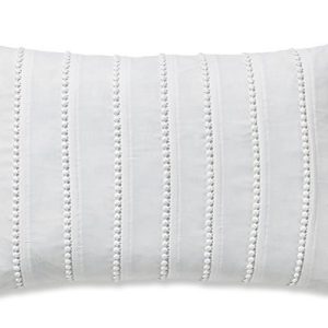 Catherine Lansfield Pom Pom Embellished Filled Cushion White, 30 x 40 cm