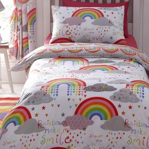 Clouds and Rainbows, Colourful Single Duvet Sets