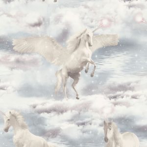 Unicorn Kingdom, Glitter Wallpaper – Grey