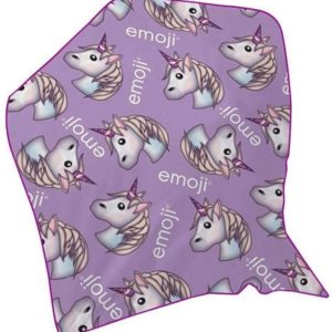 Emoji Unicorn Fleece Blanket