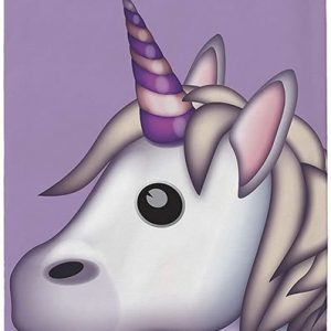 Emoji Unicorn, Large Beach or Bath Towel