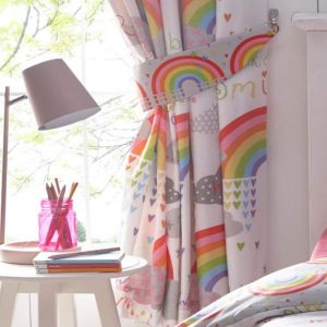 Clouds and Rainbows, Girls Colourful Bedroom Curtains 72s