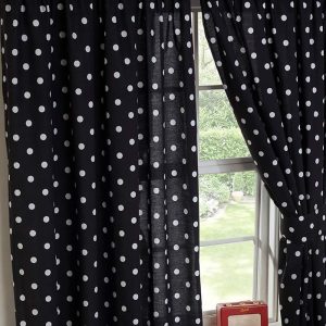 Betty Boo Polka Dot Curtains 72s – Black