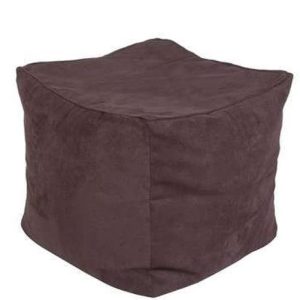 Brown Faux Suede Bean Cube, Footstool