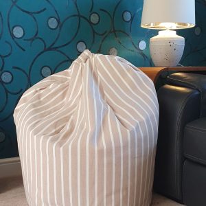 Hampton, Beige and White Stripe Large Bean Bag