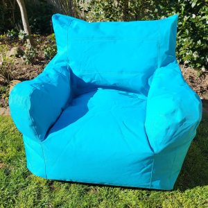 Adult Sized Large, Water Resistant, Outdoor Bean Arm Chair – Blue