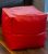 Red Faux Leather Bean Cube